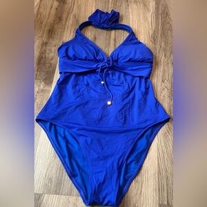Women's COLE of California Royal Blue Halter One Piece Bathing Suit